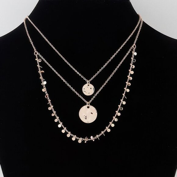 Triple Disc Charm Chain Necklace - Picture 1 of 3